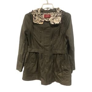 LIV Collection Green Rain Coat EUC‎ Hoodie Outdoors